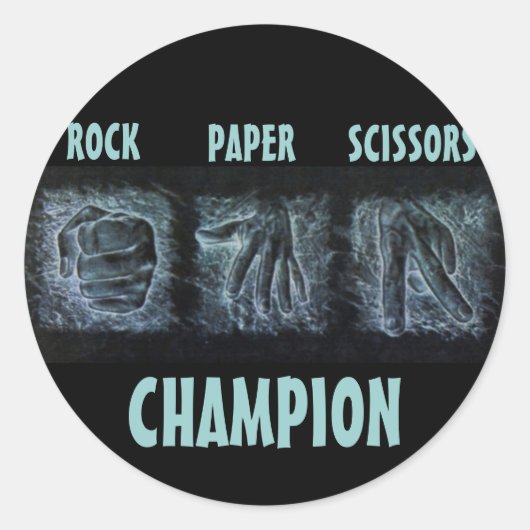Rock Paper-schaar Ronde Sticker (Voorkant)