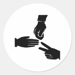 Rock Paper-schaar Ronde Sticker