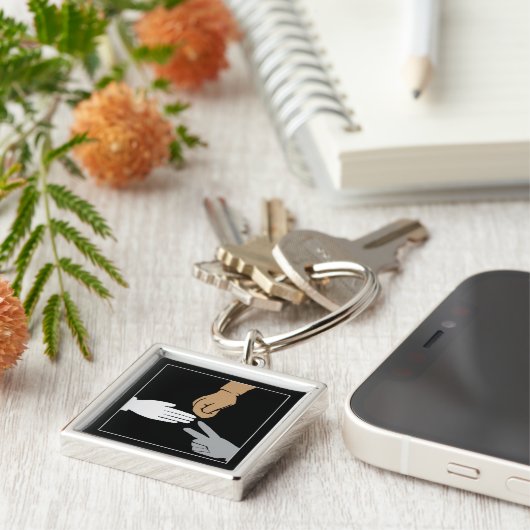 Rock Paper-schaar Sleutelhanger (Zijkant)