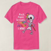 Rock Paper Scissor Throat Punch I Win Skeleton Rai T-shirt (Design voorkant)