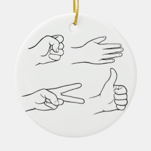Rock, Paper, Scissors, Bomb Keramisch Ornament