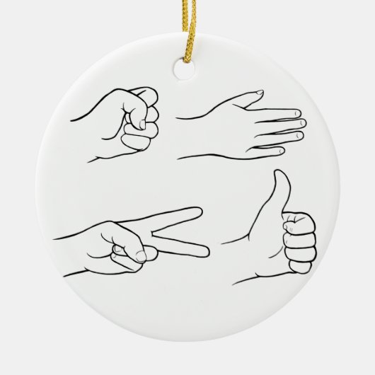 Rock, Paper, Scissors, Bomb Keramisch Ornament (Voorkant)