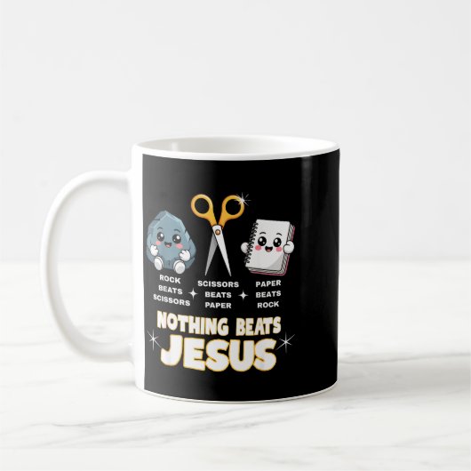 Rock Paper Scissors But Nothing Beats Jesus Funny  Koffiemok (Links)