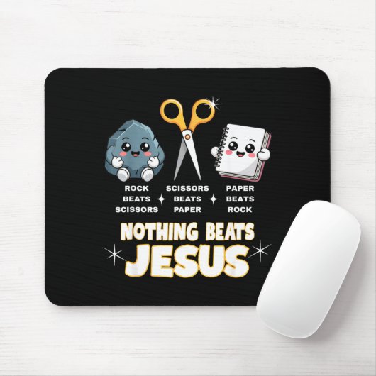 Rock Paper Scissors But Nothing Beats Jesus Funny  Muismat (Met muis)