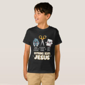 Rock Paper Scissors But Nothing Beats Jesus Funny  T-shirt (Voorkant volledig)