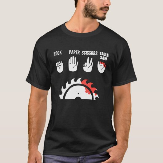 Rock Paper Scissors Carpenter en Wood Worker T-shirt (Voorkant)