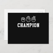 Rock Paper Scissors Champion Hand Sign Champ Print Briefkaart (Voorkant / Achterkant)