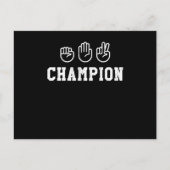 Rock Paper Scissors Champion Hand Sign Champ Print Briefkaart (Voorkant)