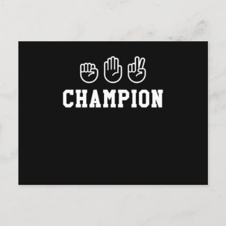 Rock Paper Scissors Champion Hand Sign Design Briefkaart