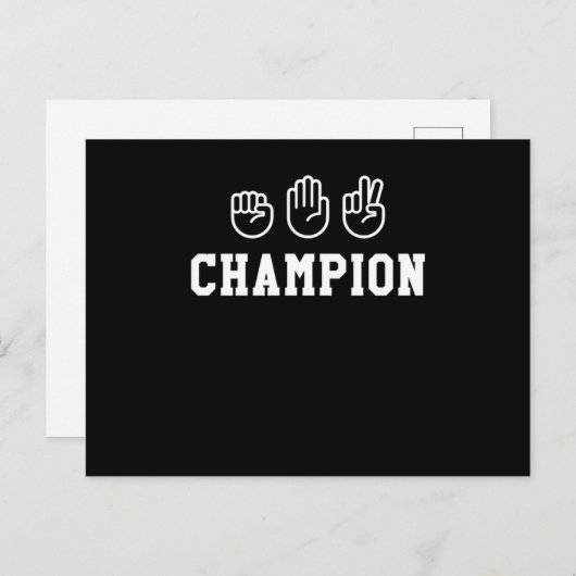 Rock Paper Scissors Champion Hand Sign Design Briefkaart (Voorkant / Achterkant)