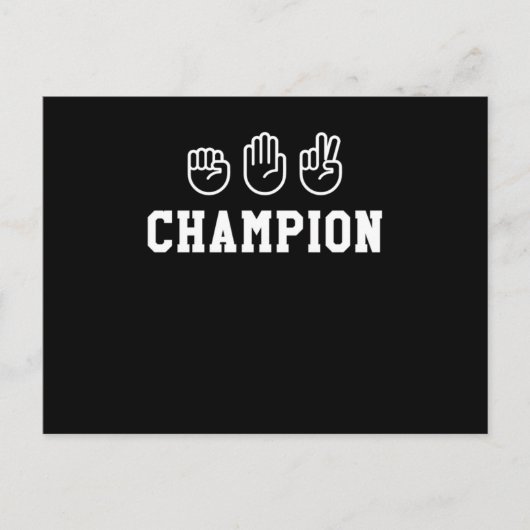 Rock Paper Scissors Champion Hand Sign Design Briefkaart (Voorkant)