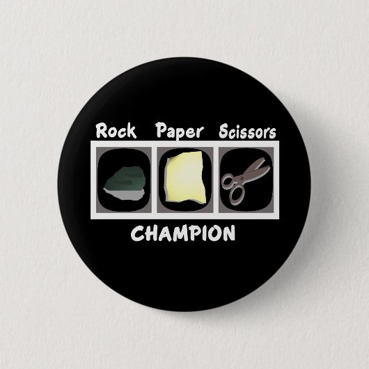 Rock Paper Scissors Champion Ronde Button 5,7 Cm (Voorkant)
