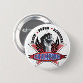 Rock, Paper, Scissors Champion Ronde Button 5,7 Cm (Voorkant /achterkant)
