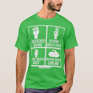 Rock Paper Scissors Curling Funny Curler 2 T-shirt