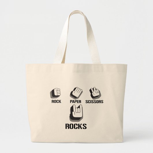 Rock Paper Scissors - Emo Alternative Grunge Rock Grote Tote Bag (Voorkant)