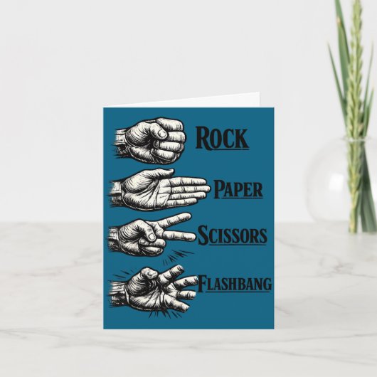 Rock paper scissors flashbang grappige gamer meme  kaart (Voorkant)