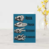 Rock paper scissors flashbang grappige gamer meme  kaart (Gele Bloem)