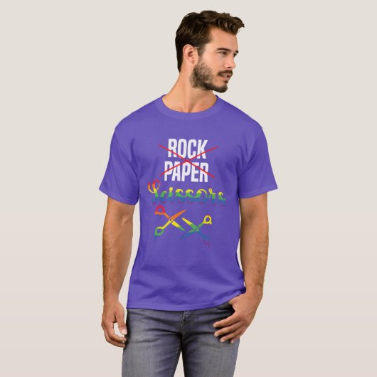 Rock Paper Scissors Funee Homoseual friend T-shirt (Voorkant volledig)