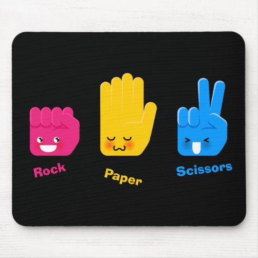 Rock, Paper, Scissors Game Mousepad Muismat (Voorkant)