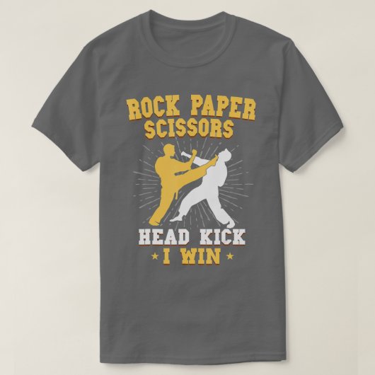 Rock Paper Scissors Head Kick I Win Taekwondo Mart T-shirt (Design voorkant)