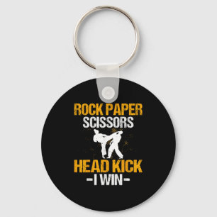 Rock Paper Scissors Headkick I Win - Krijgskunst Sleutelhanger
