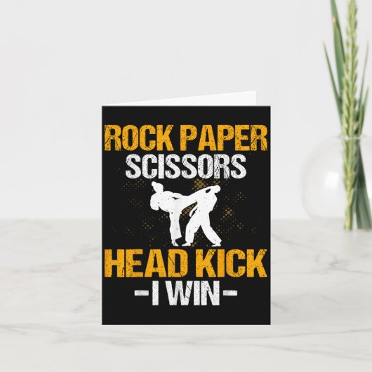 Rock Paper Scissors Headkick Ik Win - Vechtkunst Kaart (Voorkant)