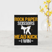 Rock Paper Scissors Headkick Ik Win - Vechtkunst Kaart (Gele Bloem)
