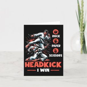 Rock Paper Scissors Headtrap Win Funny Taekwondo K Kaart