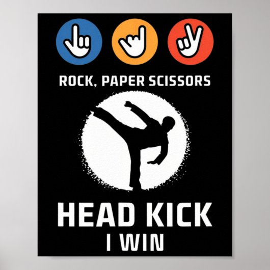 Rock Paper Scissors Headtrap Win Funny Taekwondo K Poster (Voorkant)