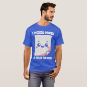 Rock Paper Scissors koos Papier Wonhet spel fami T-shirt (Voorkant volledig)