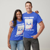Rock Paper Scissors koos Papier Wonhet spel fami T-shirt (Unisex)