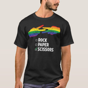 Rock Paper Scissors Lesbian LGBTQ Valentijnsdag T-shirt