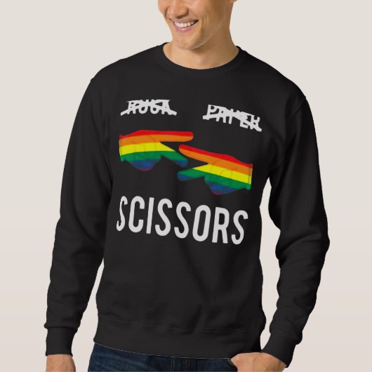 Rock Paper Scissors Lesbian Pride Rainbow Lgbt Trui (Voorkant)