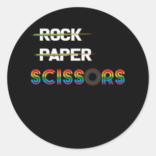 Rock Paper Scissors Lesbian Pride Ronde Sticker