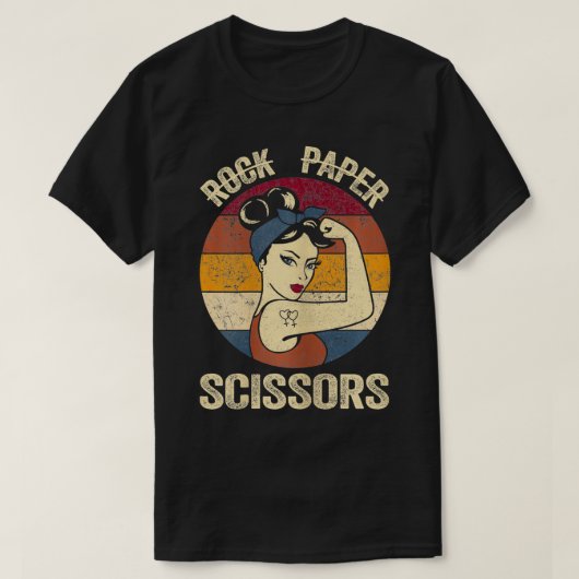 Rock Paper Scissors Lesbian Women Girls Gay Pride T-shirt (Design voorkant)