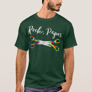 Rock Paper Scissors LGB Rainbow Couple Lesbian Pri T-shirt