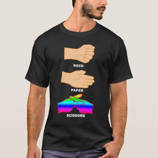 Rock Paper Scissors Lgbtq+ Pride Month Proud Ally T-shirt (Voorkant)