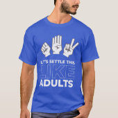 Rock Paper Scissors Like Adults retro T-shirt (Voorkant)