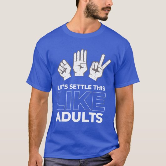 Rock Paper Scissors Like Adults retro T-shirt (Voorkant)