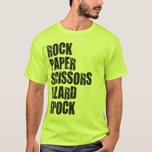 Rock, Paper, Scissors, Lizard, Spock and Rules T-shirt (Voorkant)