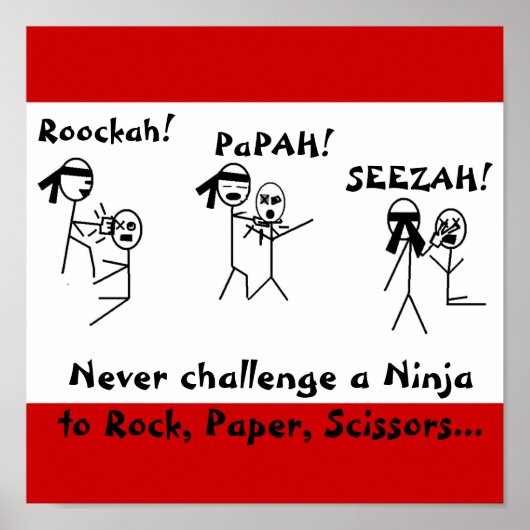 Rock, Paper, Scissors NINJA. Poster (Voorkant)