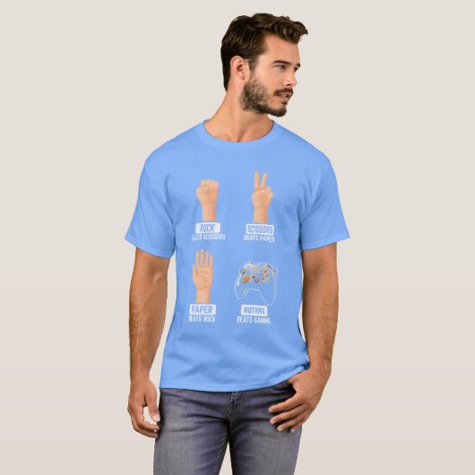 Rock Paper Scissors Nothing Beats Gaming Funny Gam T-shirt (Voorkant volledig)