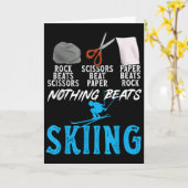 Rock Paper Scissors Nothing Beats Skiing _1  Kaart (Gele Bloem)