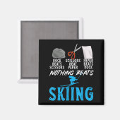 Rock Paper Scissors Nothing Beats Skiing _1  Magneet (Voorkant / Achterkant)