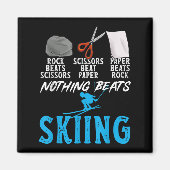 Rock Paper Scissors Nothing Beats Skiing _1  Magneet (Voorkant)