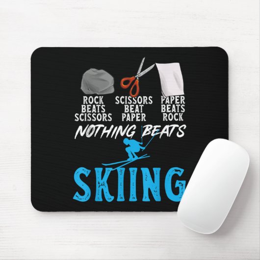 Rock Paper Scissors Nothing Beats Skiing _1 Muismat (Met muis)
