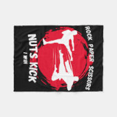 Rock Paper Scissors Nuts Kick Win Funny Taekwondo Fleece Deken (Voorkant (Horizontaal))