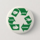 Rock Paper Scissors~ Recyclen! Pin Button (Voorkant)