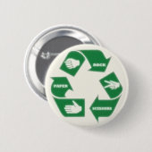 Rock Paper Scissors~ Recyclen! Pin Button (Voorkant /achterkant)