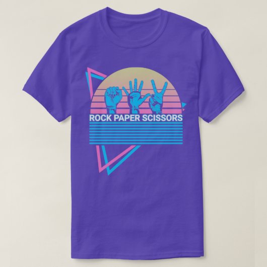 Rock Paper Scissors Retro T-shirt (Design voorkant)